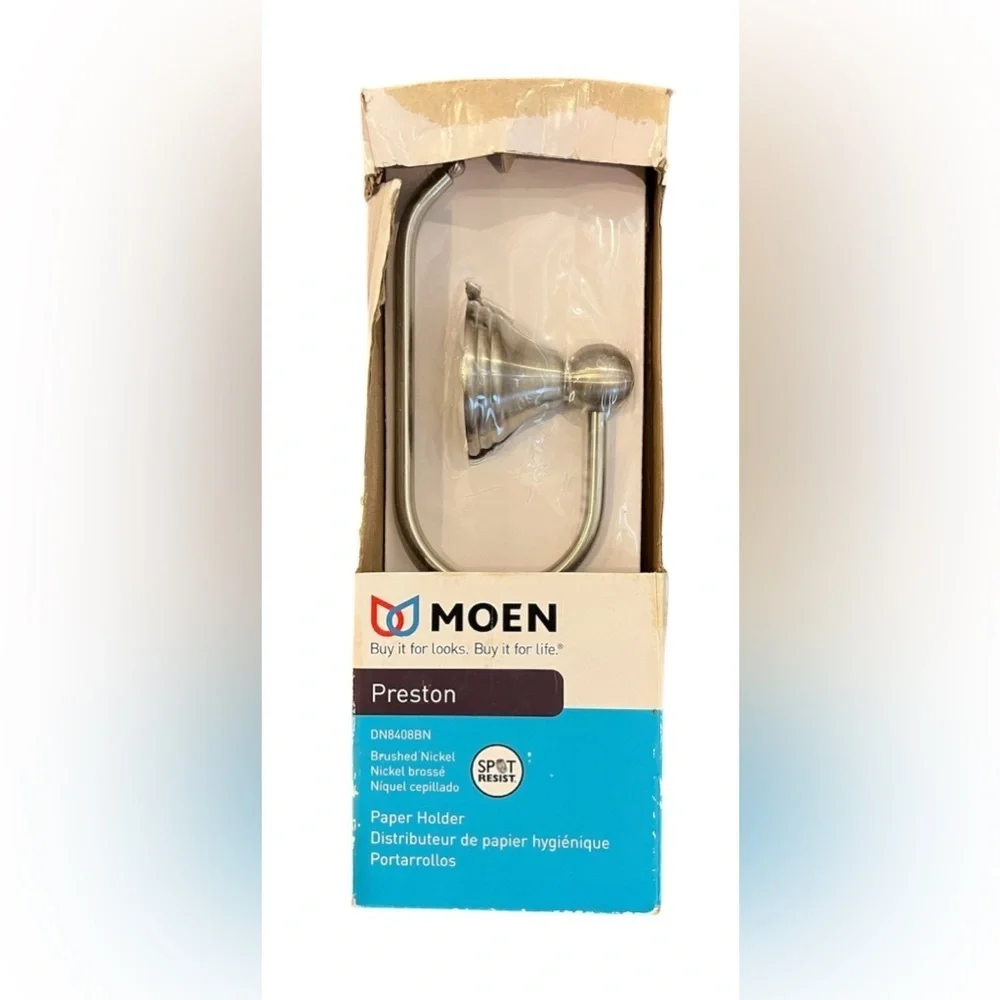NEW Moen Brushed Nickel “Preston” Toilet Paper Holder DN8408BN